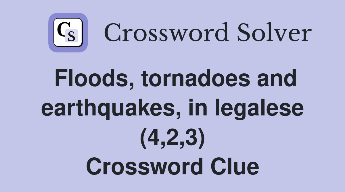 floods antithesis crossword clue